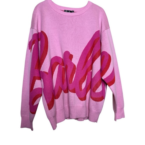 Barbie Pink Graphic Crew Neck Sweater 1X NWT - Picture 3 of 14